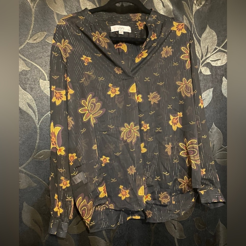 Loft Long sleeve sheer top